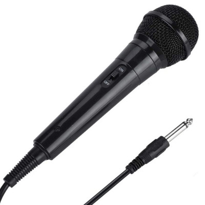 Microfon dinamic cu fir MIC611, negru foto