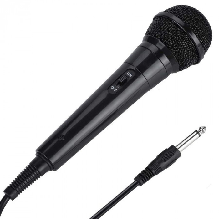 Microfon dinamic cu fir MIC611, negru