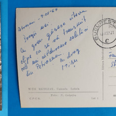 Carte Postala frumos circulata veche anul 1967 - Muntii Retezat - Cascada Lolaia