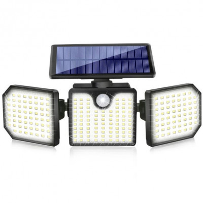 Lampa solara cu senzori, 230 LED, Impermeabila foto
