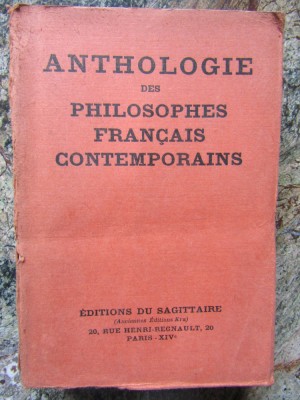 Anthologie des philosophes fran&amp;ccedil;ais contemporains foto