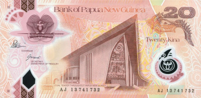 PAPUA NOUA GUINEE █ bancnota █ 20 Kina █ 2013 █ P-31b █ UNC necirculata foto