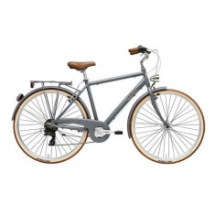 Bicicleta Adriatica Retro Man Roti 28inch, Frane V-Brake, 6 viteze (Gri Mat)