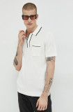 Abercrombie &amp; Fitch tricou polo barbati, culoarea bej, neted