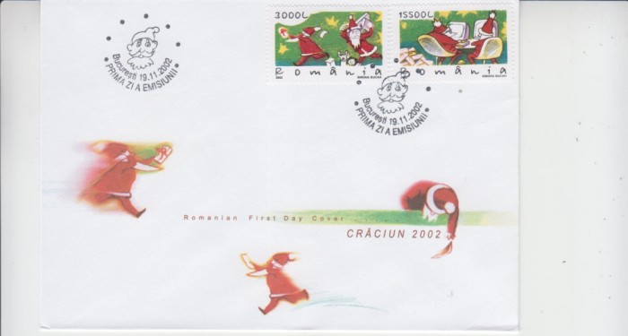 C12 - FDC Romania - Craciun - LP1597 - 2002