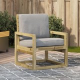 Scaun gradina lemn pin impregnat Gossi 57.5x63x76 cm, exterior, cu brate, rezistent UV