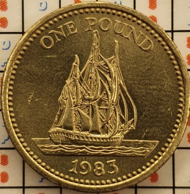 Guernsey 1 lira pound 1983 - km 39 - A005 foto