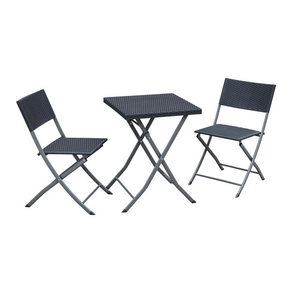 Set Mobilier Pliabil de Gradina GardenLine - Masa + 2 Scaune - Antracit