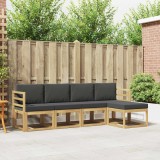 vidaXL Set de canapele de exterior cu pernă 5 pcs Alb și antracit 3387476