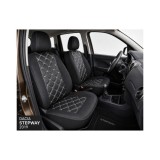 Huse scaune auto compatibile Dacia Sandero Stepway II 2019-> spatar bancheta fractionat Premium Imitatie Piele Romb