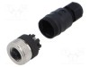 Conector M12 mufă mamă 4 pini 4A 125V IP67 drept pe cablu LUTRONIC