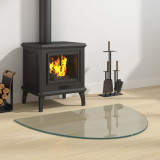 vidaXL Placă de sticlă pentru șemineu ,semi-rotundă, 800x600 mm 324110