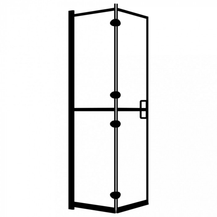 Cabină de duș pliabilă, negru, 100x140 cm, ESG