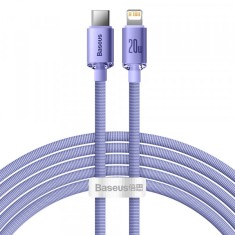 Cablu Date si Incarcare USB-C - Lightning Baseus Crystal Shine Series, 20W, 2m, Mov CAJY000305