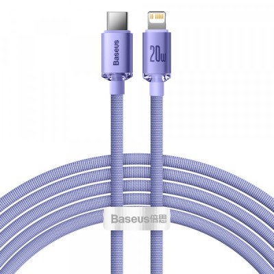 Cablu Date si Incarcare USB-C - Lightning Baseus Crystal Shine Series, 20W, 2m, Mov CAJY000305 foto