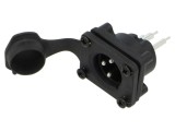 Conector XLR AMPHENOL AXS3MP1V 3 pini IP65 soclu tată drept THT 15A 133V
