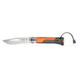 Cutit de buzunar cu fluier N&deg;08, inox, 8,5 cm, &quot;Outdoor&quot;, Soft Orange - Opinel