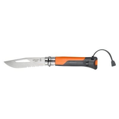 Cutit de buzunar cu fluier N&amp;deg;08, inox, 8,5 cm, &amp;quot;Outdoor&amp;quot;, Soft Orange - Opinel foto