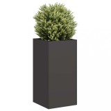 VidaXL Jardinier negru 40x40x80 cm Oțel laminat la rece