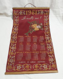 Calendar material textil Epoca de Aur anul 1981 ŢESĂTORIA DE MĂTASE SIGHIŞOARA