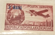 Timbre Romania Timbru Supratipar RPR Posta Airiana 3 bani