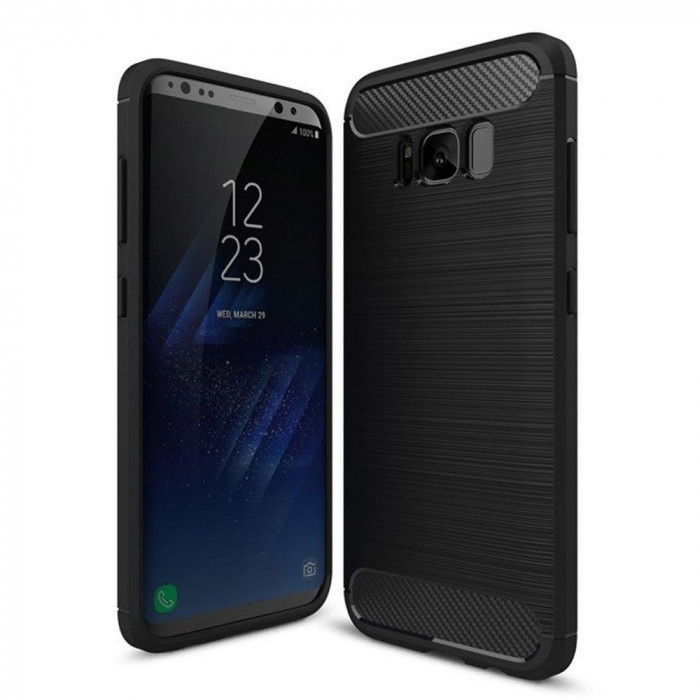 Husa pentru Samsung Galaxy S8 - Techsuit Carbon Silicone - Black