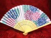 EVANTAI LEMN SI MATASE DECOR FLORAL CU HORTENSIE 36 CM