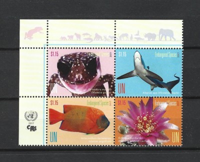 ROMANIA 2017-EMISIUNE COMUNA ONU-ROMANIA, SPECII PERICLITATE, NEW YORK-LP 2145b foto