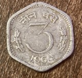 C50 - Moneda foarte veche - India - 3 paise - 1965