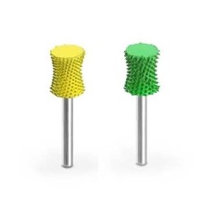 Biax sculptura lemn SABURR - Cap 9,5 mm-cilindric concav plat coada 3,2mm, Granulatie Saburr ASPRA - VERDE