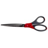 Foarfeca Daco, Grip Cauciucat, Otel Inoxidabil, Lama 25 cm, Varf Rotunjit, Rosu, Foarfeca pentru Birou, Foarfeca pentru Scoala, Foarfece pentru Scoala