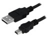Cablu USB 2.0 A-B Mini Nichelat 1.8m Negru, Logilink