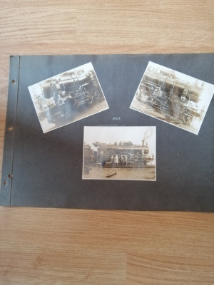 plansa cu 7 foto - 3 locomotive din 1927 + 4 foto de familie interbelice foto