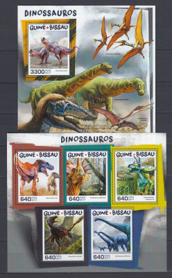 Guinea-Bissau 2017 - DINOZAURI - BL + KB - MNH foto