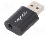 Cablu Jack 3,5mm soclu, USB A mufa, USB 2.0, lungime {{Lungime cablu}}, negru, LOGILINK - UA0299