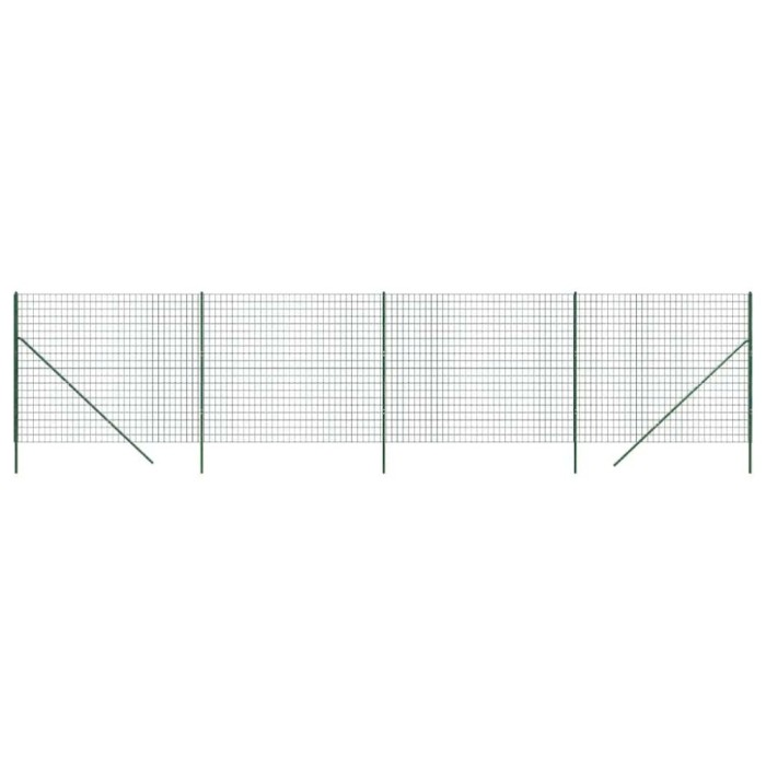 Gard plasa de sarma, verde, 1,4x10 m, otel galvanizat