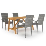 vidaXL Set mobilier de grădină, 5 piese, gri 3068751