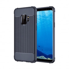 Husa silicon anti shock cu striatii Samsung S9 plus, Albastru foto