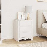 Noptieră &quot;DRAMMEN&quot; Alb 45x35x56 cm Lemn Masiv Pin