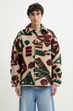 Desigual geaca din amestec de lana QUEBEC culoarea bej, de tranzitie, 25SMEW02