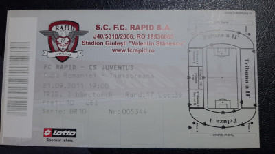 Bilet Rapid - Juventus Buc. (cupa rom.) foto