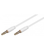 Cablu conector slim aurit Jack 4 pini 3.5 mm tata - 3.5 mm tata 1m, Goobay