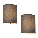 Set 2 buc lampa perete HT191020 tesatura 20 cm gri 1 x E27, max. 60W HausGarden Leisure