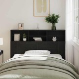 VidaXL Tablă de pat cu sertar cu raft Stejar negru 140 x 19 x 103.5 cm 862752