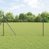 VidaXL Gard Euro cu 7 Posturi 1x10 m Oțel Galvanizat Gri