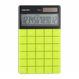 Calculator de Birou Modern Deli 1589, 12 Digits, Verde, Alimentare Dubla, Calculator Birou, Calculator Birou 12 Digits, Calculator Birou cu Verificare