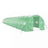 Cumpara ieftin Sera cu cadru din otel, verde, 54 m&sup2;, 18x3x2 m