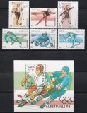 Laos 1990 - Jocurile Olimpice, Albertville, Serie + Colita, MNH, Nestampilat