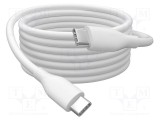 Cablu USB 2.0 USB C 2m alb nichelat DIGITUS