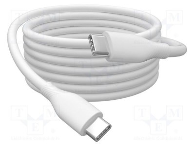 Cablu USB 2.0 DIGITUS USB C alb 0,5m nichelat foto
